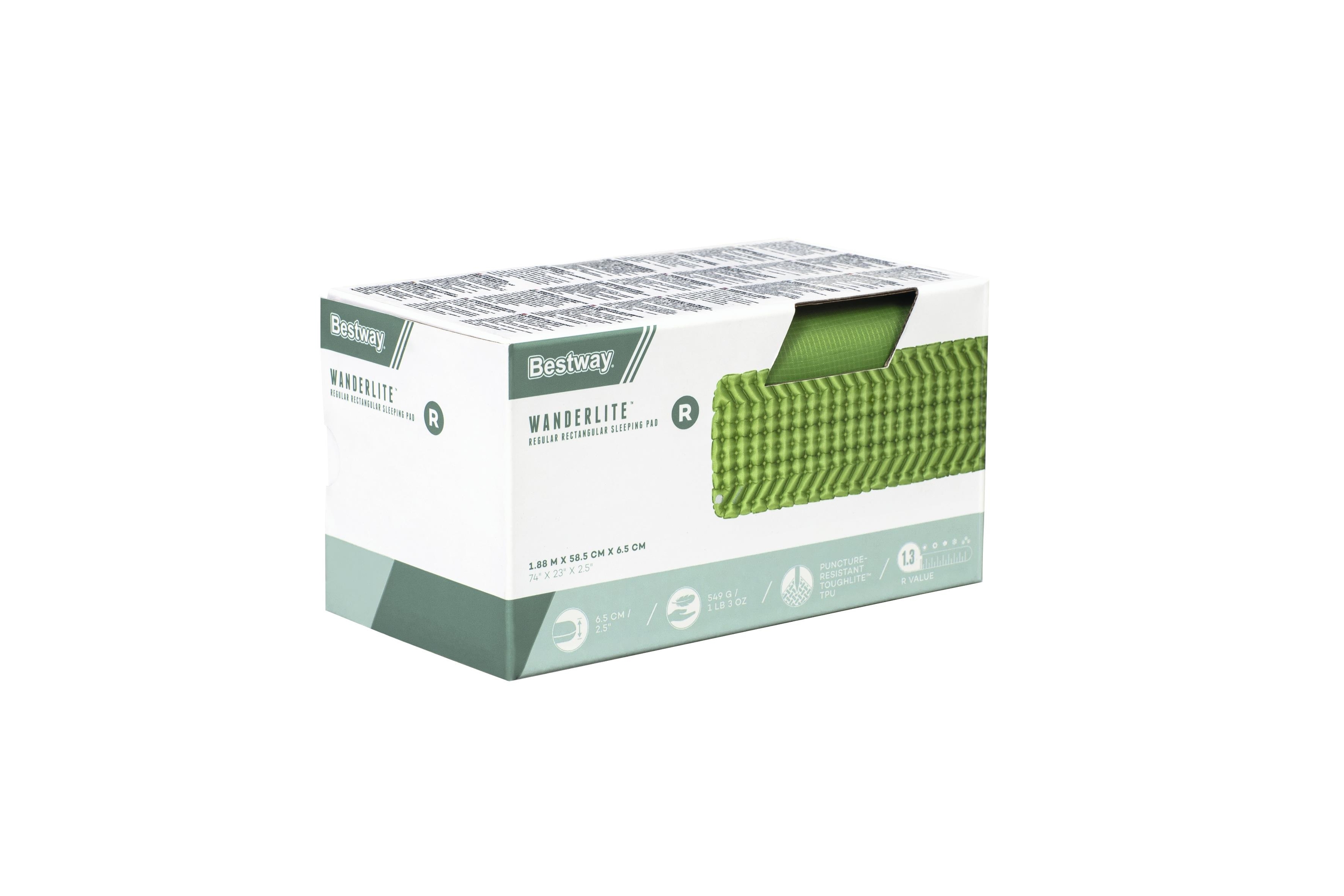 Bestway 1.88m x 58.5cm x 6.5cm WanderLite Regular Rectangular Sleeping Pad