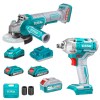 Total Tools – Li-Ion Angle Grinder 20V – 3000/8500rpm with Impact Wrench Total Tools – Li-Ion Angle Grinder 20V – 3000/8500rpm with Impact Wrench
