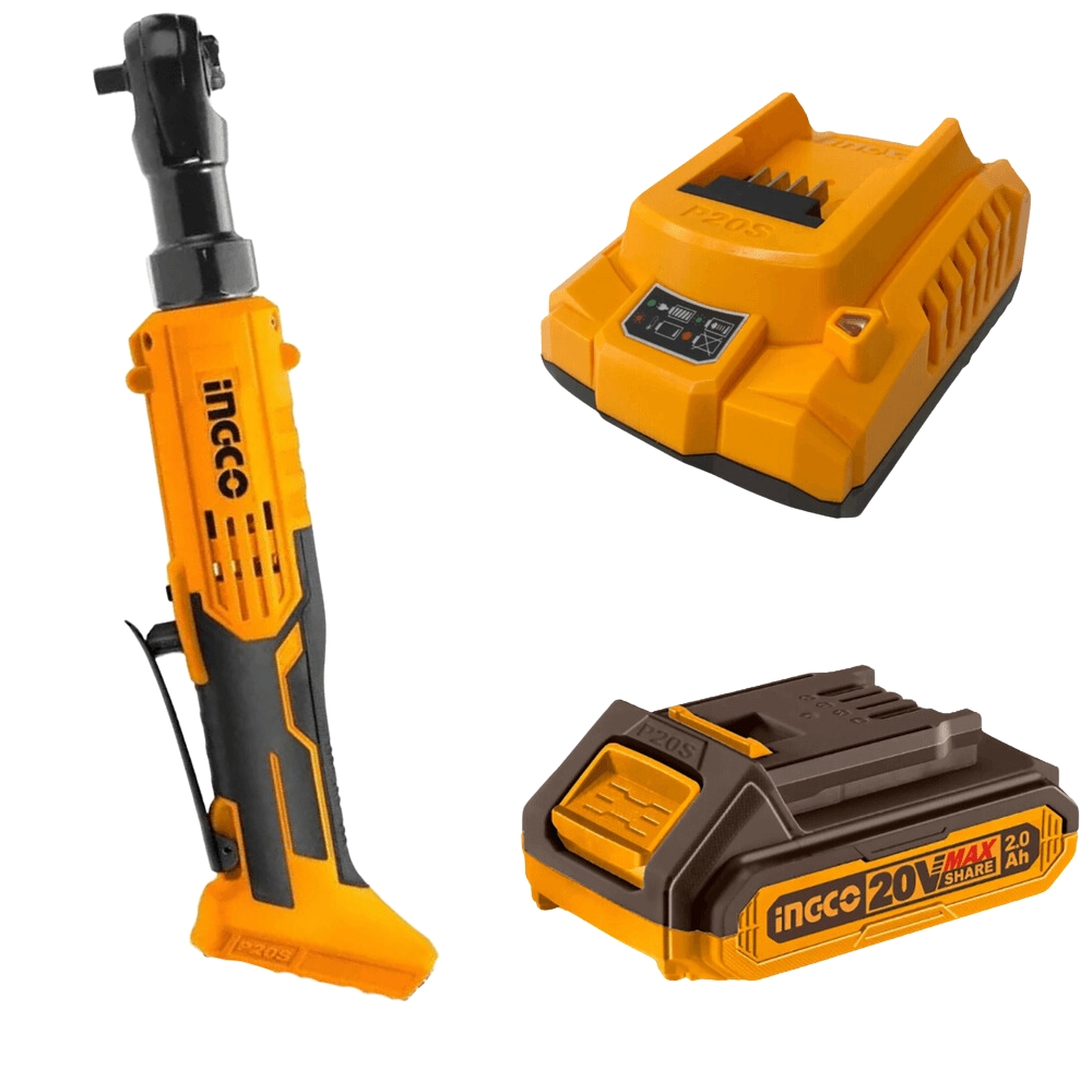 Ingco – Cordless Drive Ratchet with Battery and Charger – (20V)