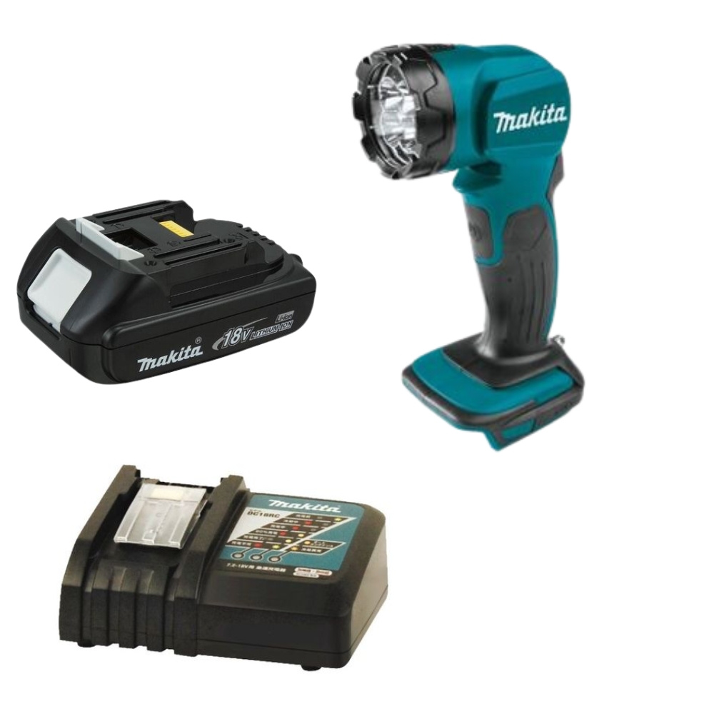 MAKITA Cordless LED Flashlight 18V (DML815) with 1.5Ah Battery & Charger