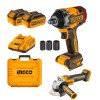 Ingco – Lithium-Ion Impact Wrench & Angle Grinder (20V) – Combo Ingco – Lithium-Ion Impact Wrench & Angle Grinder (20V) – Combo