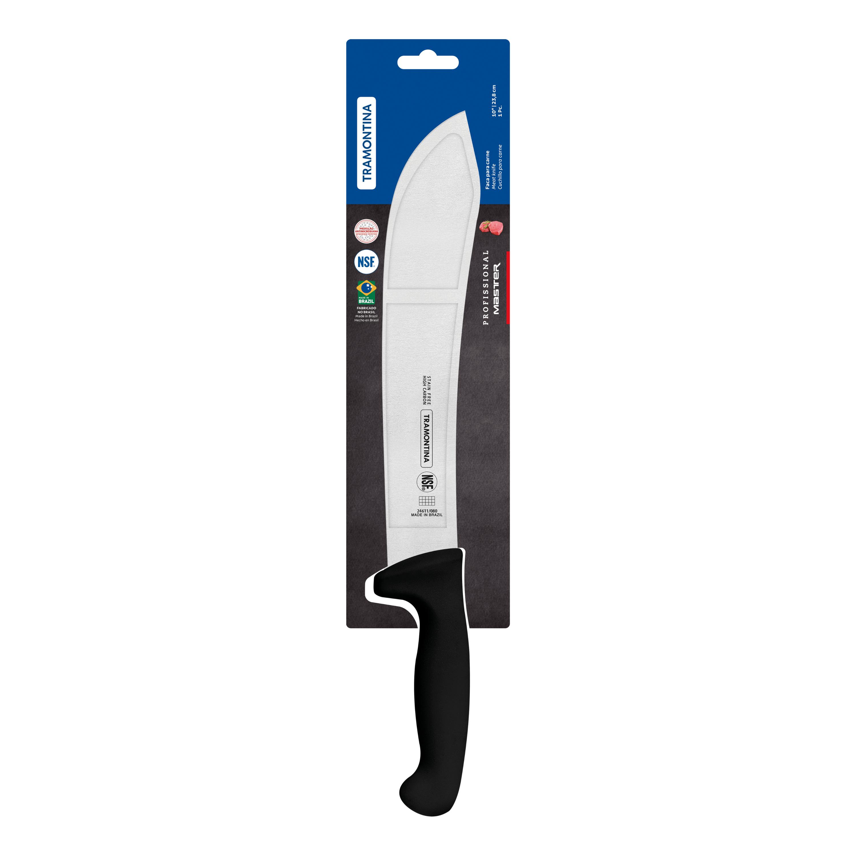 Tramontina 10″ (25) Professional Meat Knife with Black Polypropylene Handle