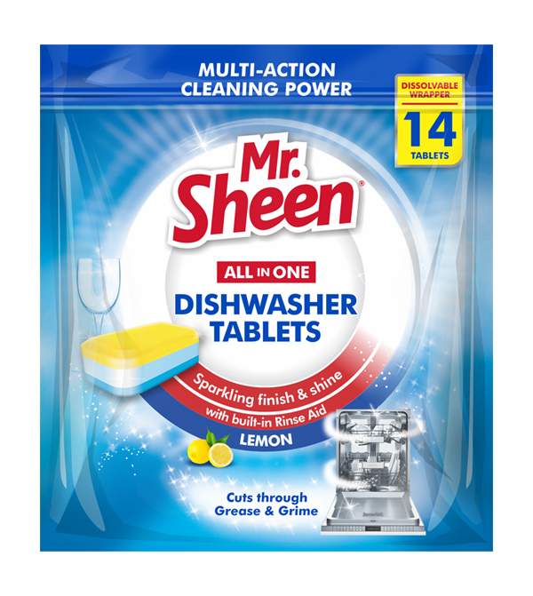 Mr Sheen All in One Dishwasher Tablets 14 Pack