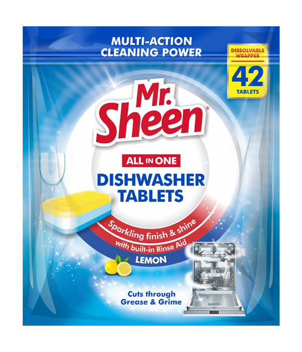 Mr Sheen All in One Dishwasher Tablets Lemon 42 Pack
