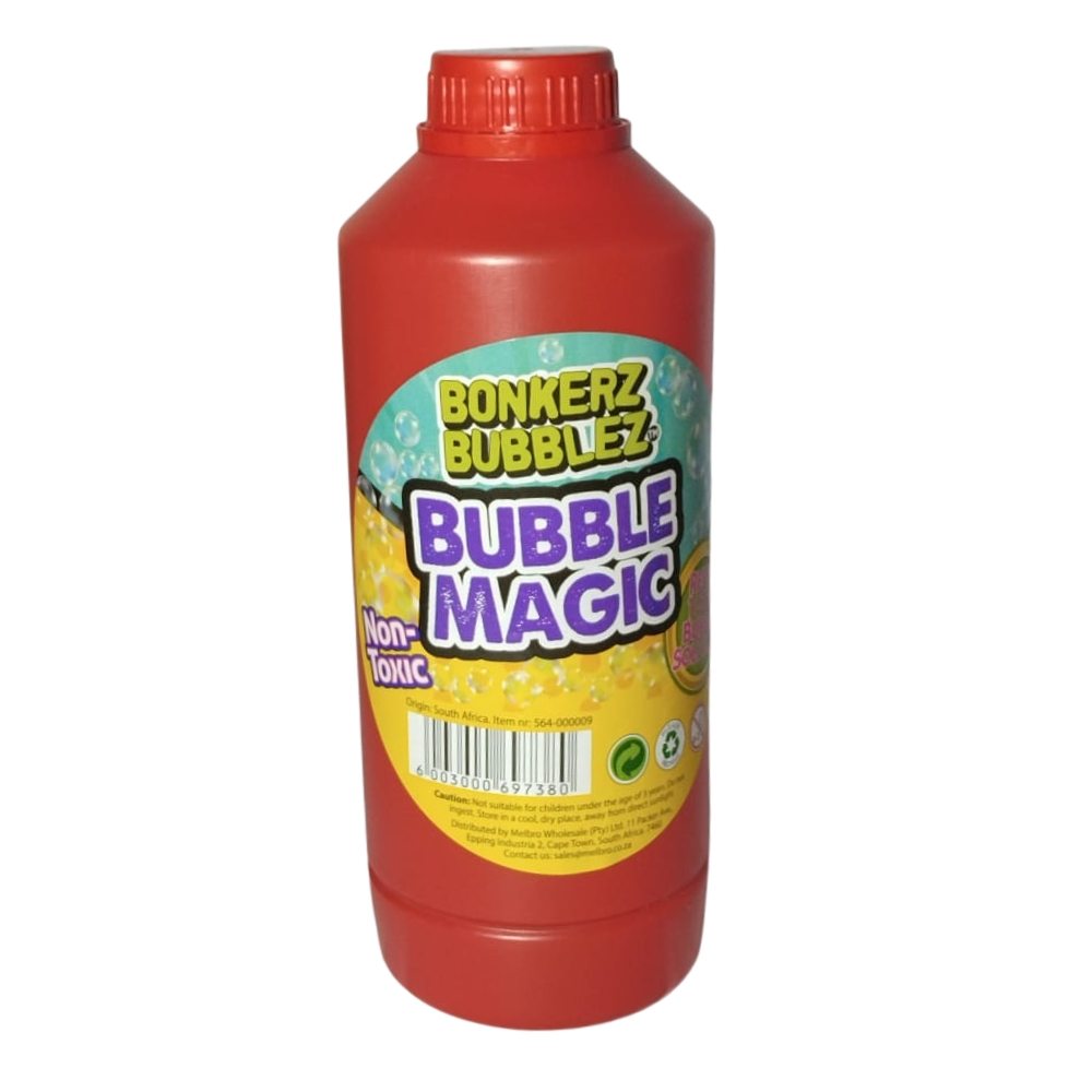 Bonkerz Bubblez – Bubble Magic Liquid Refill Container – 1 Litre – Red