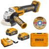 INGCO – Cordless Angle Grinder 20V – 115mm with Li-ion 4.0Ah Battery Pack INGCO – Cordless Angle Grinder 20V – 115mm with Li-ion 4.0Ah Battery Pack