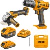 Ingco – Li-Ion Cordless Drill & Angle Grinder with 7.5Ah Battery Ingco – Li-Ion Cordless Drill & Angle Grinder with 7.5Ah Battery