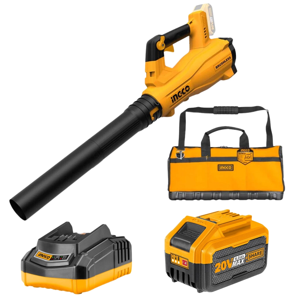 Ingco – Lithium Ion Cordless Blower With Charger, 6.0Ah Battery And Toolbag