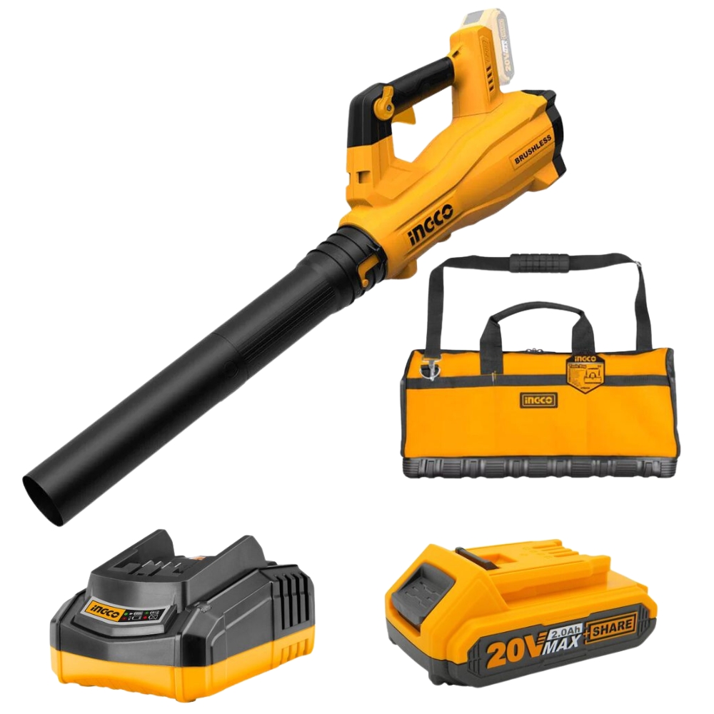 Ingco – Lithium Ion Cordless Blower With Charger, 2.0Ah Battery And Toolbag