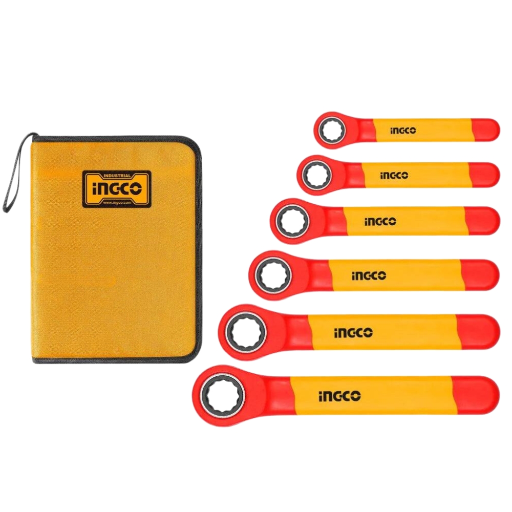 Ingco – Insulated Ratchet Wrench Set – 6 Piece