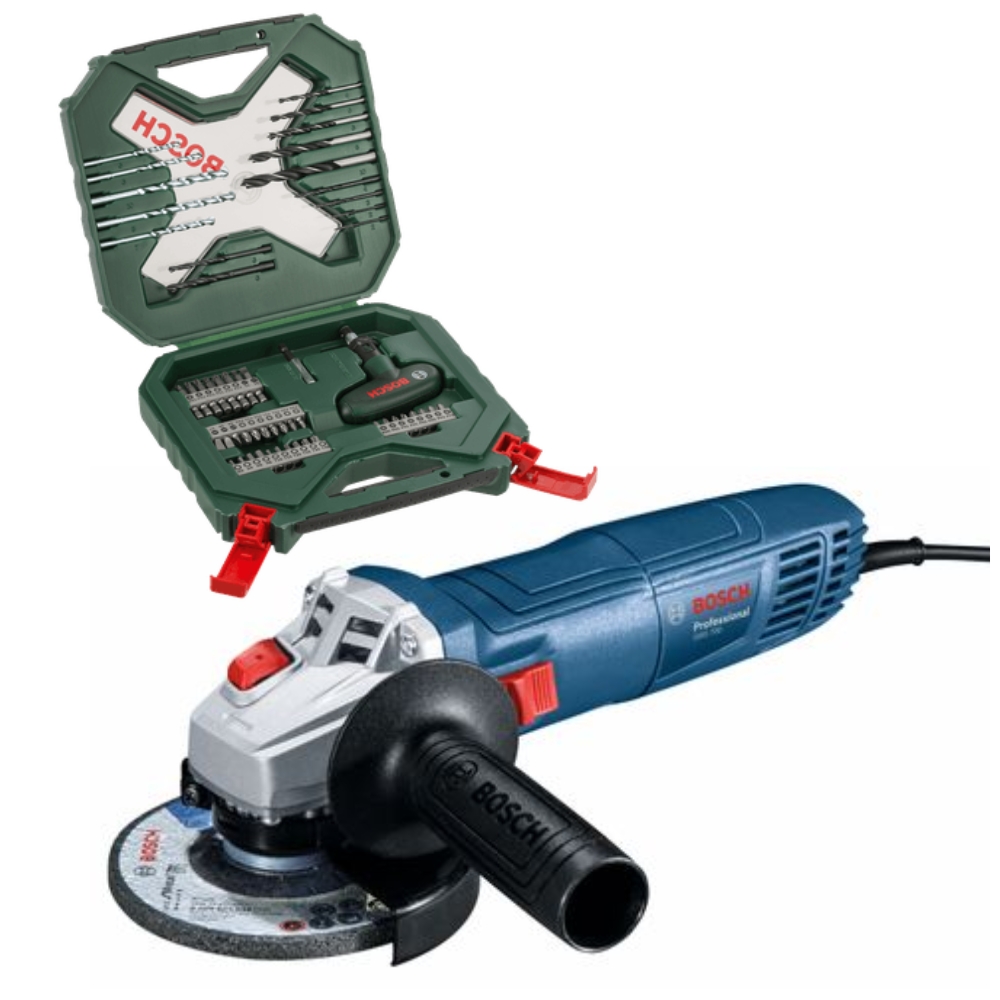 Bosch – Angle Grinder (GWS 700) With 54 Piece X-Line Drill/Driver Set