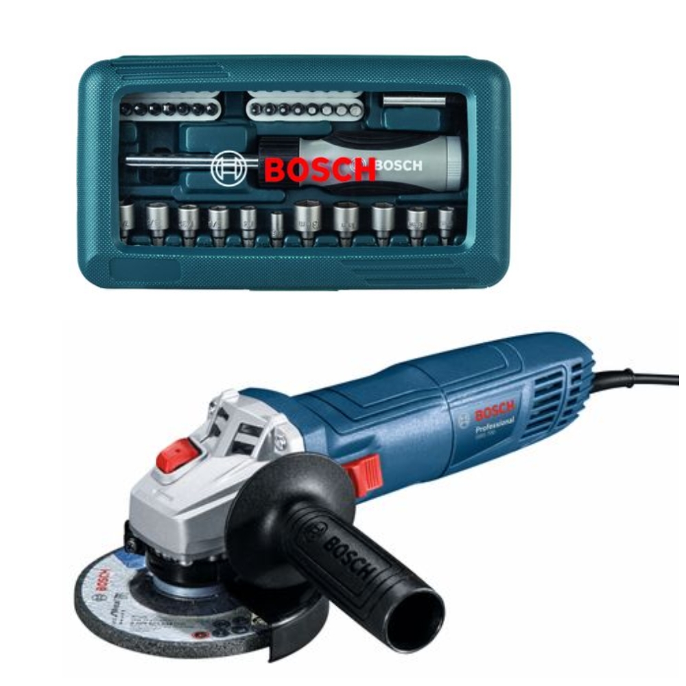 Bosch – Angle Grinder (GWS 700) With Screwdriver Bit Set – 46 Piece