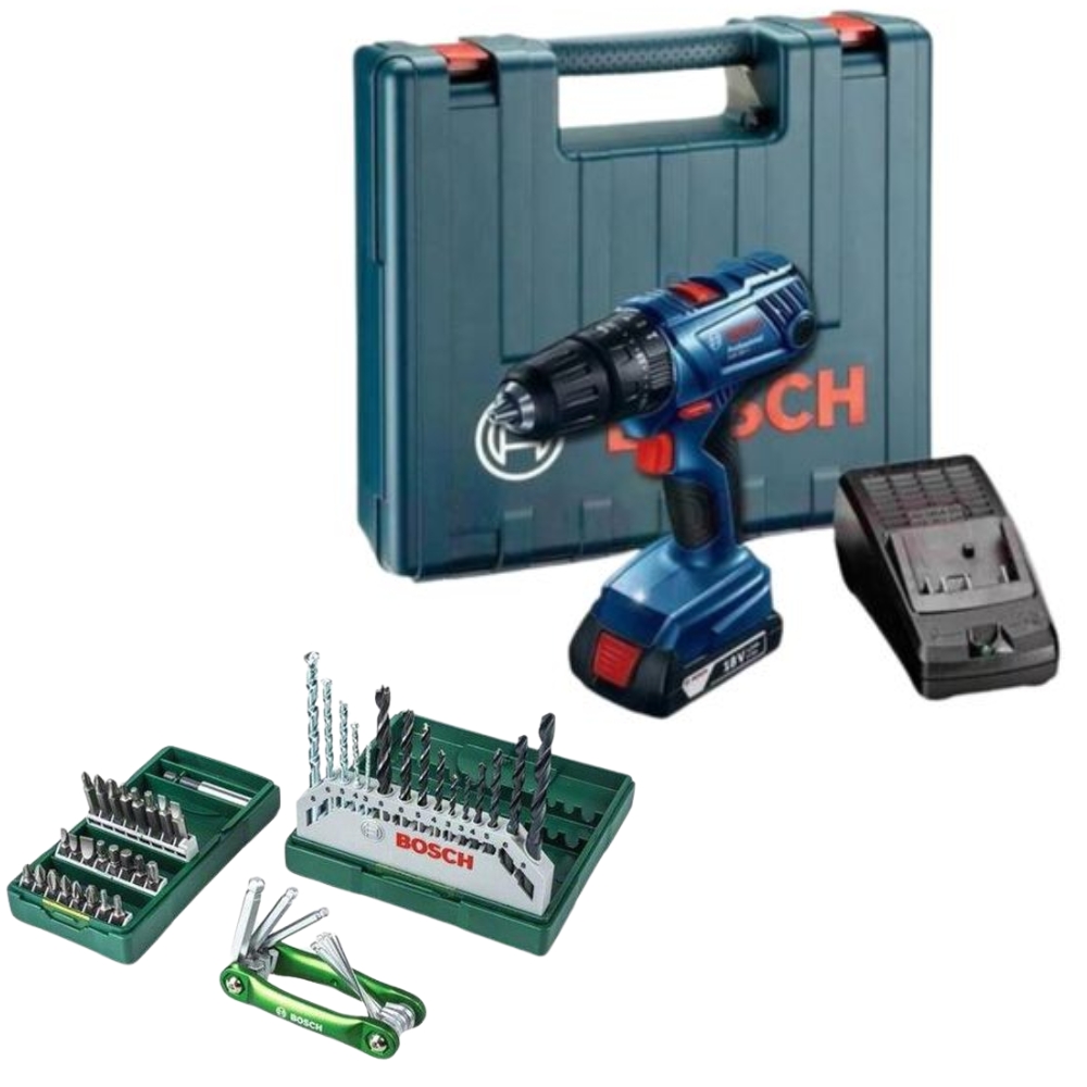 Bosch – Impact Drill Kit (GSB180-LI) With 41-Piece Drill-Driver & Hex-Tool
