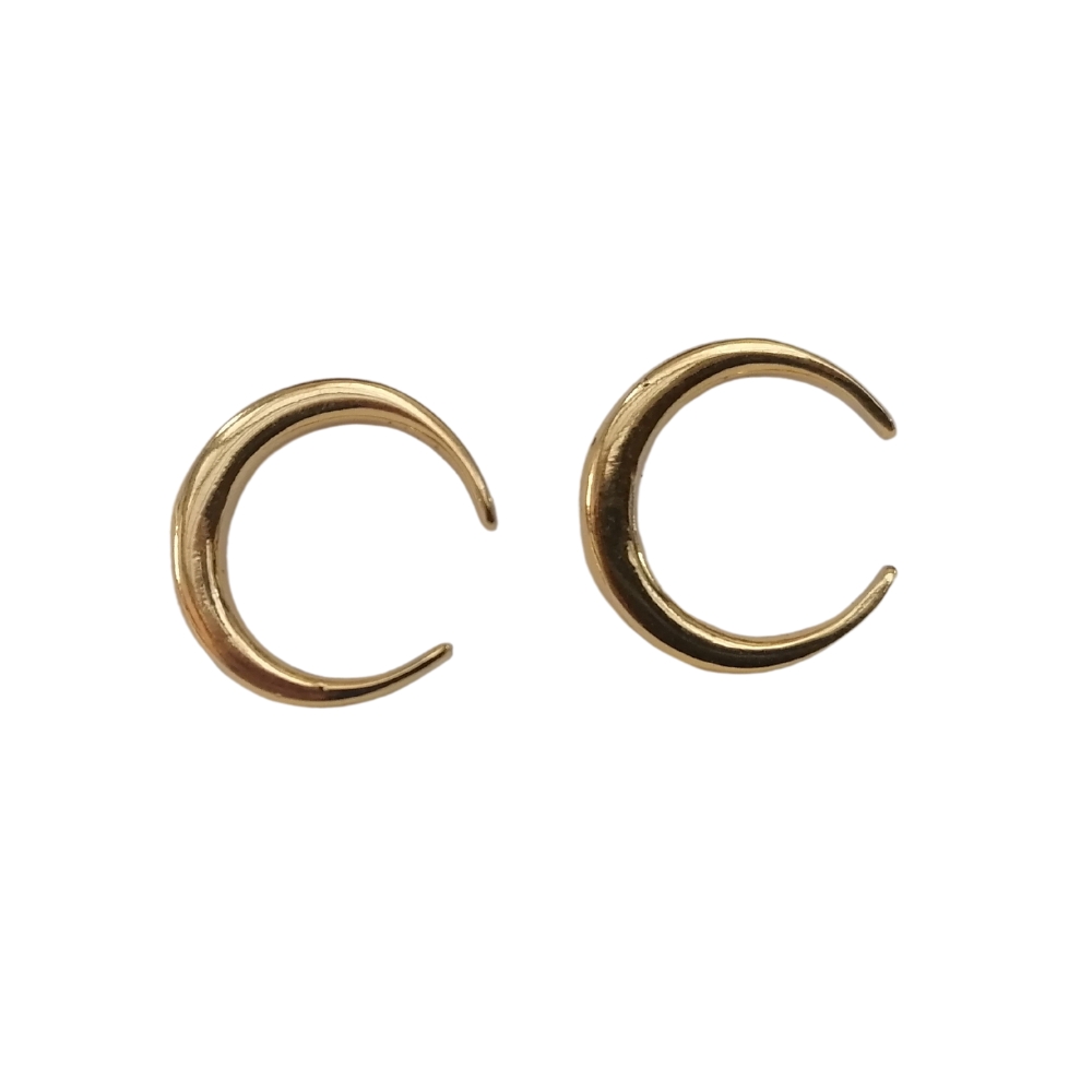 NuLuDa Jewellery- Crescent Studs Earrings – Gold Plated