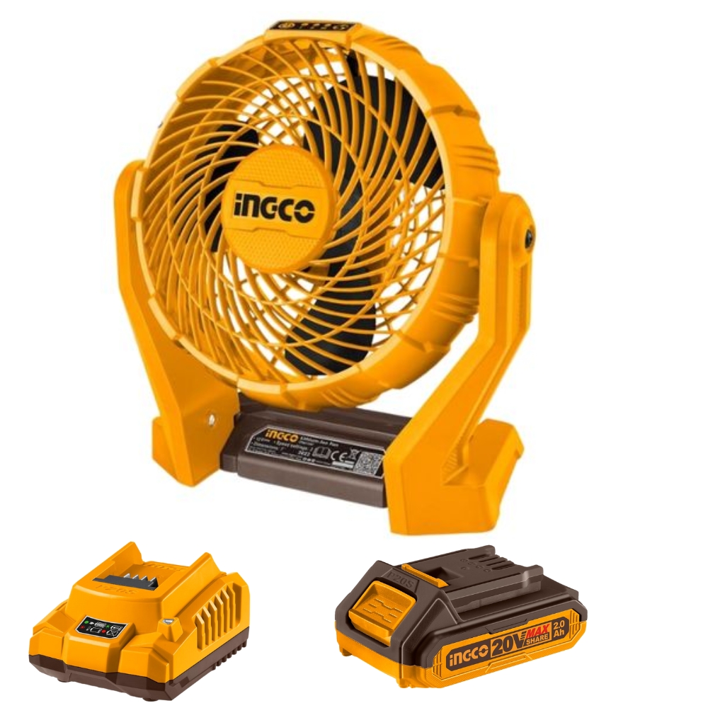 Ingco – Lithium Fan (20V) with 2.0Ah Battery and Charger