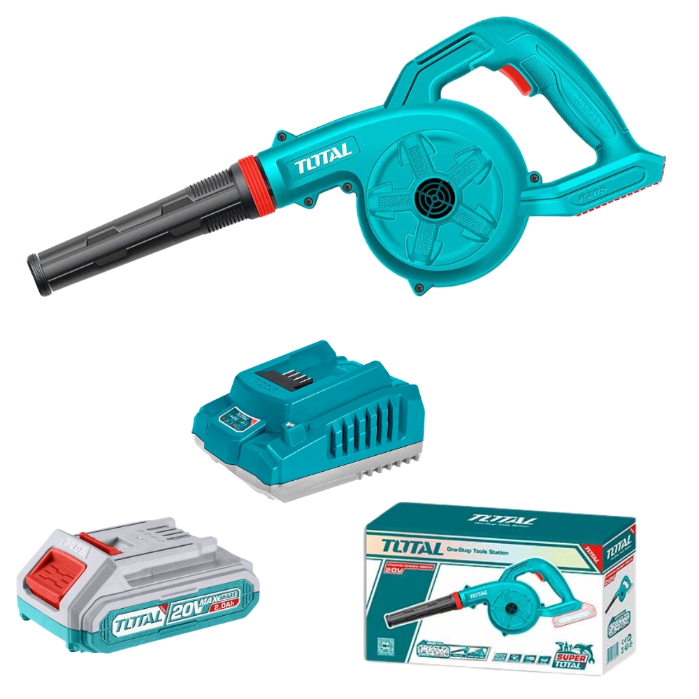 Total – 20V Lithium-Ion Blower 2.7m3 /min with 2Ah Battery and Charger