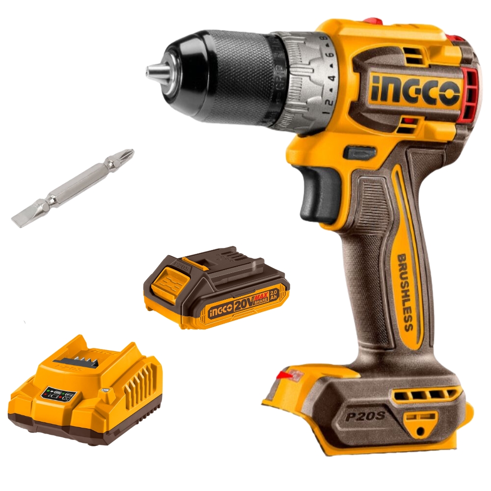 Ingco – Cordless Drill – Compact – 60NM with 2.0Ah Battery & Charger
