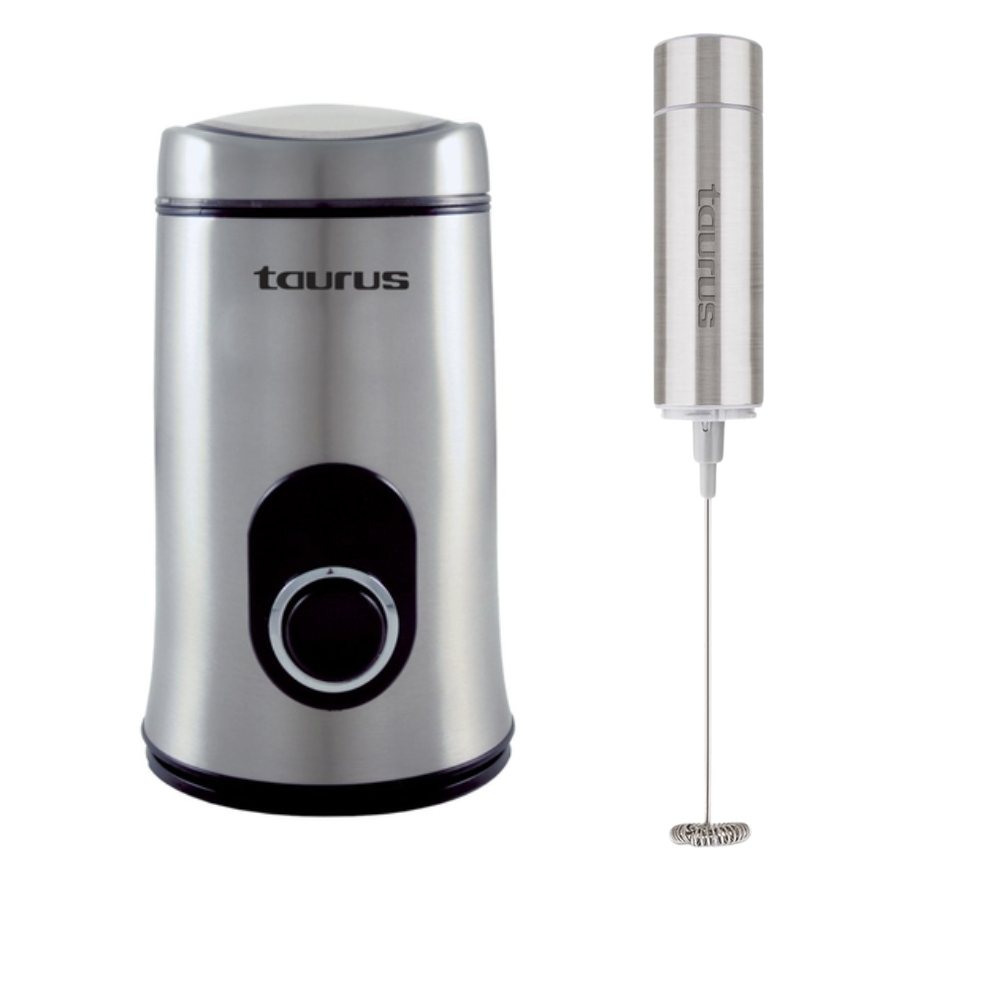 Taurus – Electric S/Steel Coffee Grinder with Froth Master Milk Frother