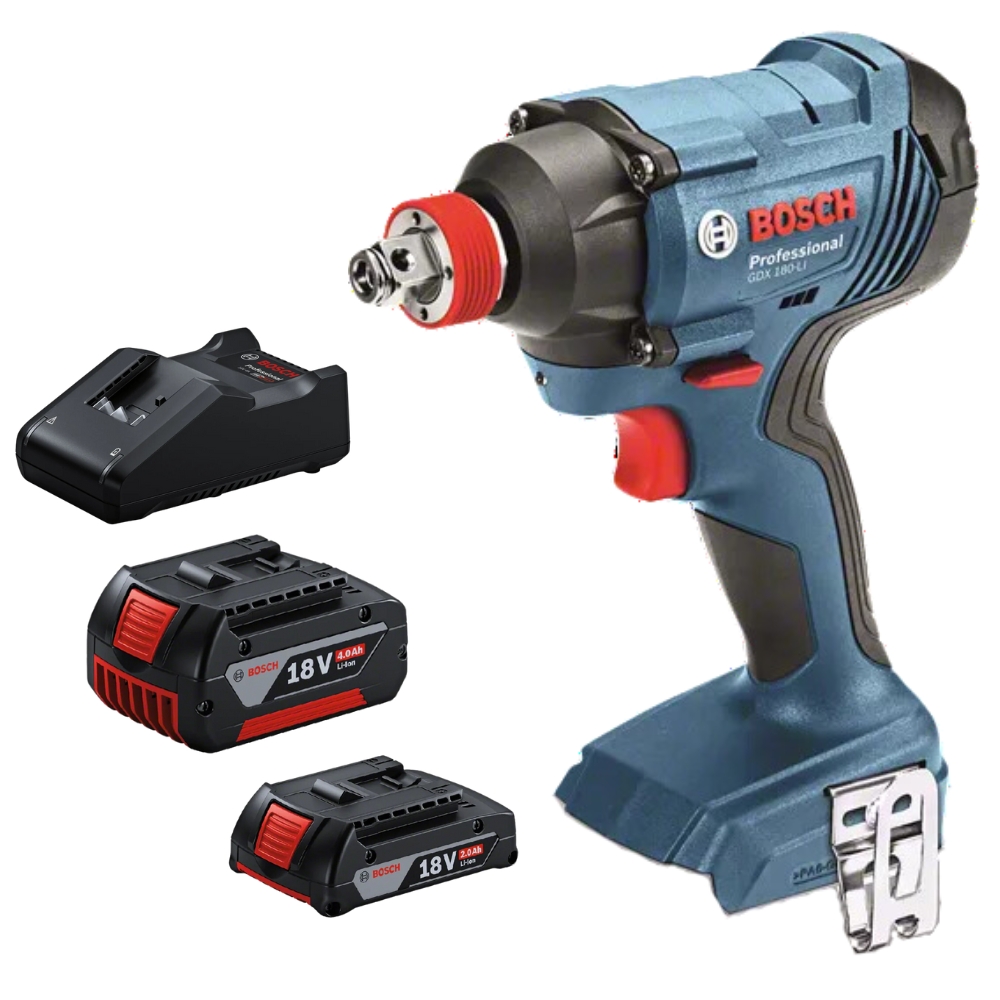 Bosch Impact Driver/Cordless Wrench GDX180-LI 18V with Battery Starter Kit