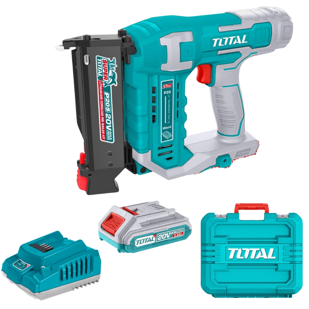 Total – Cordless Nail Gun with 2.0Ah Battery and Charger
