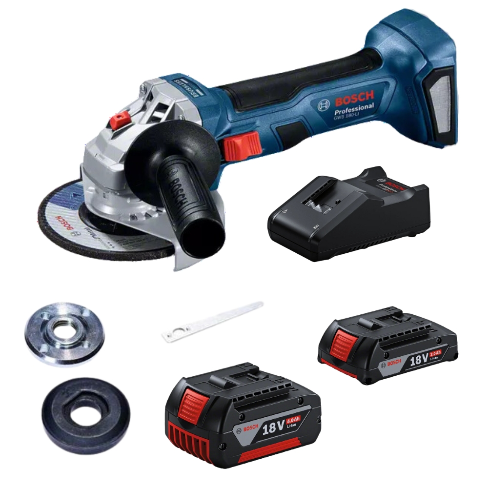 Bosch – Cordless Angle Grinder GWS 180-LI – 700W with Battery Starter Kit