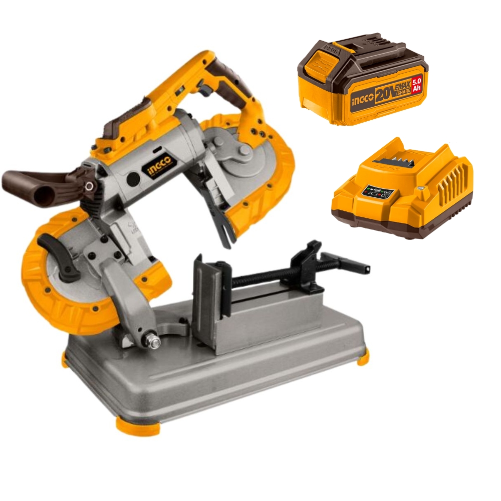Ingco-Lithium-Ion Cordless Band Saw (20V) with 5.0Ah Battey and Charger