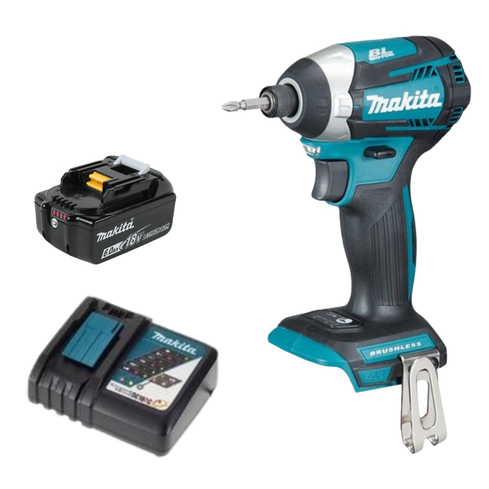 Makita – Cordless Impact Driver (DTD154Z) with 6.0Ah Battery and Charger