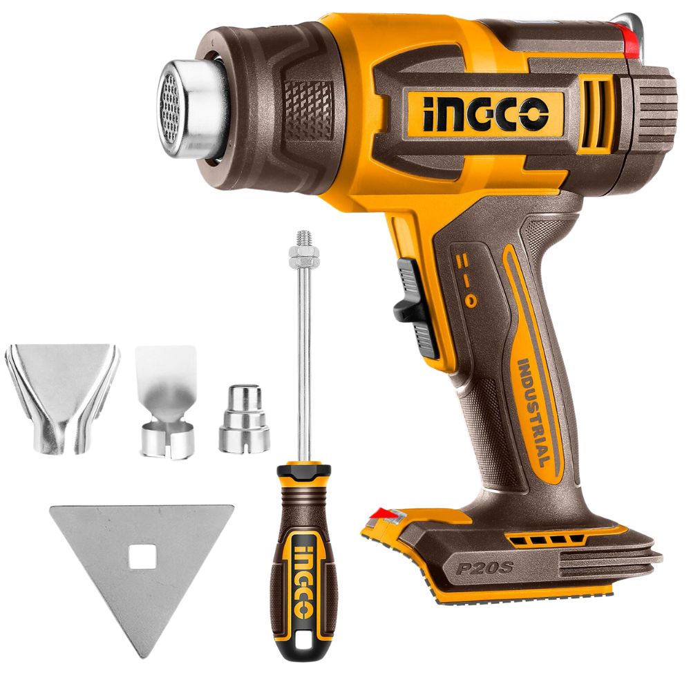 Ingco – Cordless Heat Gun 20V with 3 Nozzle & Scraper (Unit Only)