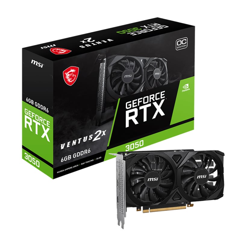 MSI Nvidia GeForce RTX 3050 Ventus 2X 6GB OC Graphics Card
