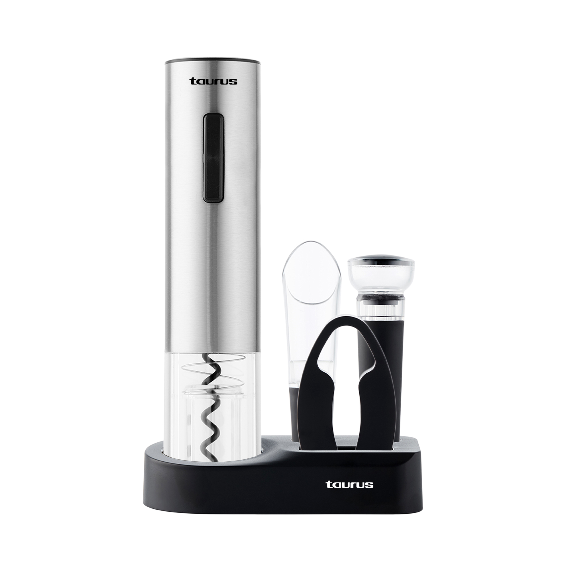 Taurus Corkscrew Stainless Steel Rechargeable Wine Set Power Pour Ensemble