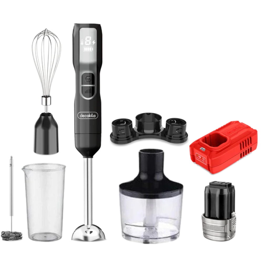 Decakila – 5-IN-1 Cordless hand blender Set – 0.5L – Black 100w