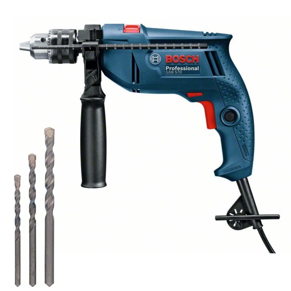 Bosch – Impact Drill (GSB 570) with 3 Pcs Drill Bit Set (5mm,6mm & 8mm)