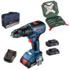 Bosch Impact Drill Driver GSB18V-50 with 3×1.5Ah Batteries, 54 piece Drill Set Bosch Impact Drill Driver GSB18V-50 with 3×1.5Ah Batteries, 54 piece Drill Set