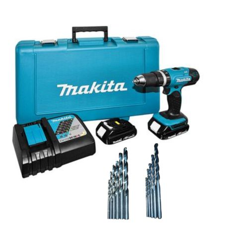 Makita Impact Driver Drill (DHP453ZK) with 2×1.5Ah Batteries,Charger & Bits