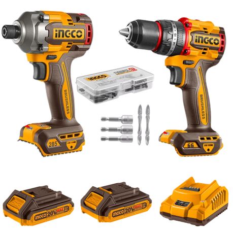 Ingco – Cordless Compact Impact Drill (66Nm) & Impact Driver (285Nm) Kit