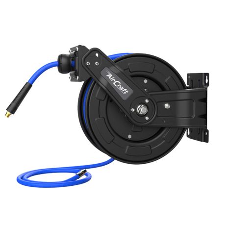 Air Craft – Air Hose Reel Metal 20m 12mm Od X 8mm Id Pu Hose Auto Retract