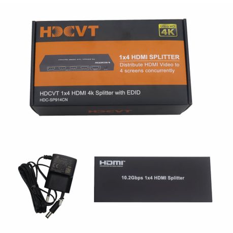 HDCVT 1×4 HDMI 1.4 Splitter 4K with EDID Management