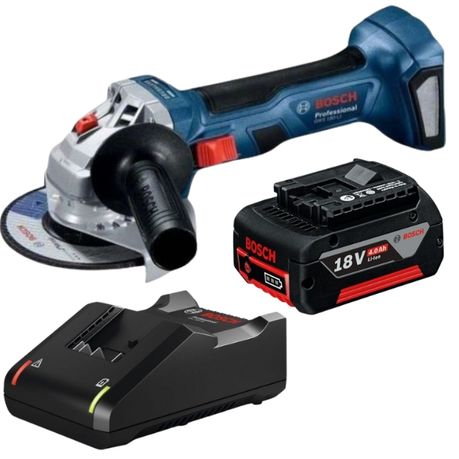 Bosch – Cordless Angle Grinder (GWS 180-LI) with Battery (4.0Ah) + Charger