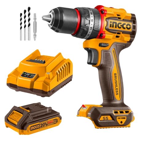 Ingco – Cordless Impact Drill (55NM) with 2.0Ah Battery and Charger