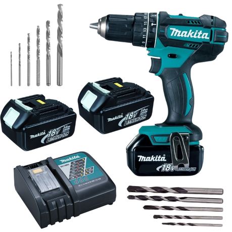 Makita – Cordless Impact Driver Drill with 2x Batteries-3Ah, Charger & Bits