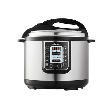 Mellerware Pressure Cooker With LED Display Stainless Steel Silver 8L1300W