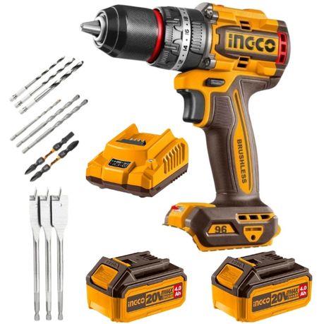 Ingco – Brushless Cordless Impact Drill (96Nm) with 4Ah Batteries & Charger