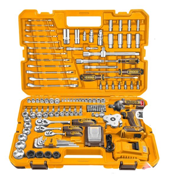 Ingco – Cordless Impact Wrench Tools Set – 152 Piece