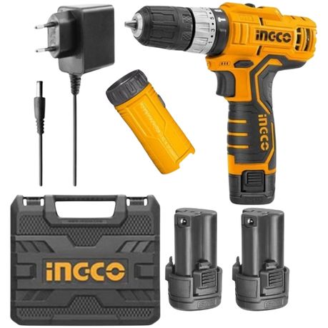 Ingco – Cordless Impact Drill and Flashlight with 1.5Ah Batteries & Charger