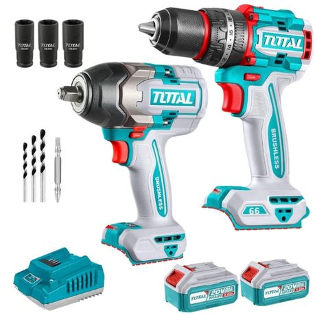 Total Tools – Cordless Impact Wrench (850Nm) & Impact Drill Kit Combo