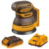 Ingco – Cordless Random Orbit Sander (20V) with 2Ah Battery and Charger Ingco – Cordless Random Orbit Sander (20V) with 2Ah Battery and Charger