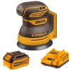 Ingco – Cordless Random Orbit Sander (20V) with 5Ah Battery and Charger Ingco – Cordless Random Orbit Sander (20V) with 5Ah Battery and Charger