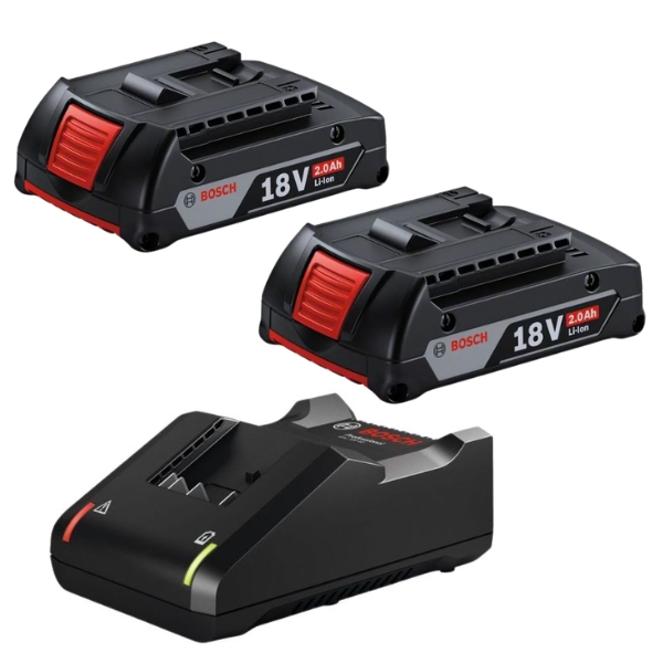 Bosch – Charger (GAL 18V-40) and 2 x Batteries – 2.0Ah (GBA – 18V) – Combo