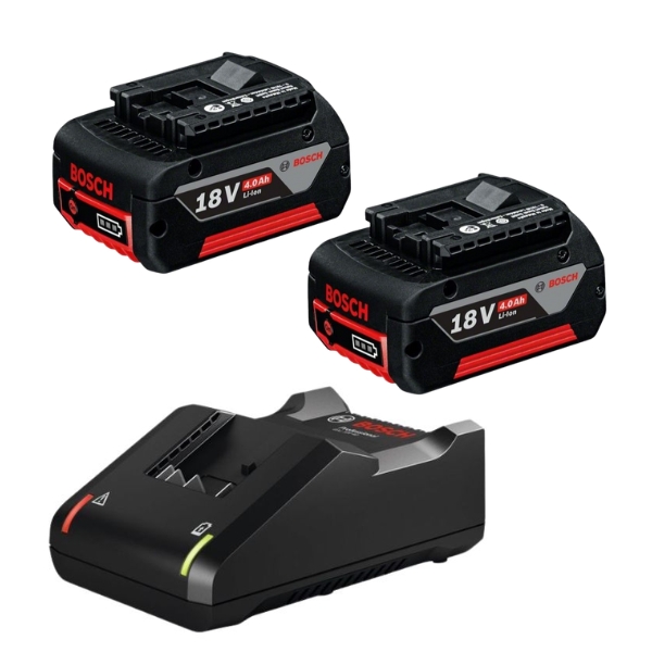 Bosch – Charger (GAL 18V-40) and 2 x Batteries – 4.0Ah (GBA – 18V) – Combo