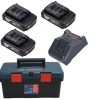 Bosch – Charger (GAL 18V-20) and 3 x 2.0Ah Batteries (GBA 18V) in Case Bosch – Charger (GAL 18V-20) and 3 x 2.0Ah Batteries (GBA 18V) in Case